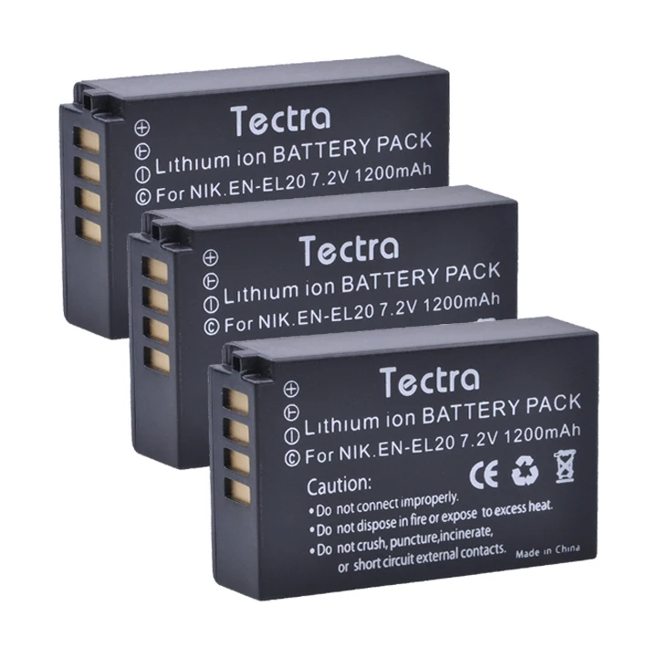 Tectra 3 шт./упак. EN EL20 7 2 V/1200mAh Li Ion Сменный аккумулятор для камеры Nikon 1 J1 J2 J3 S1 Прямая