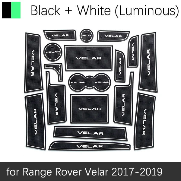 Противоскользящий резиновый слот для ворот коврик для Land Range Rover Sport Evoque Velar Discovery 4 5 LR4 LR5 аксессуары наклейки - Название цвета: White Velar