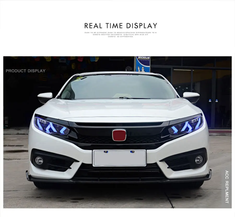 2 шт. светодиодный фары для Honda Civic- светодиодный Автомобильные фары ангельские глазки все светодиодный комплект протовотуманная подсветка Габаритные огни