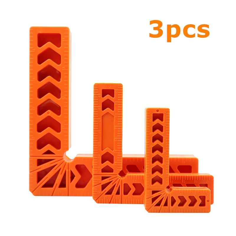3pcs 3 ''/4''/6 ''квадратная угловая линейка транспортир 90 градусов позиционирование прямоугольный маркировочный прибор для Деревообработка столярных изделий инструменты - Цвет: 3pcs