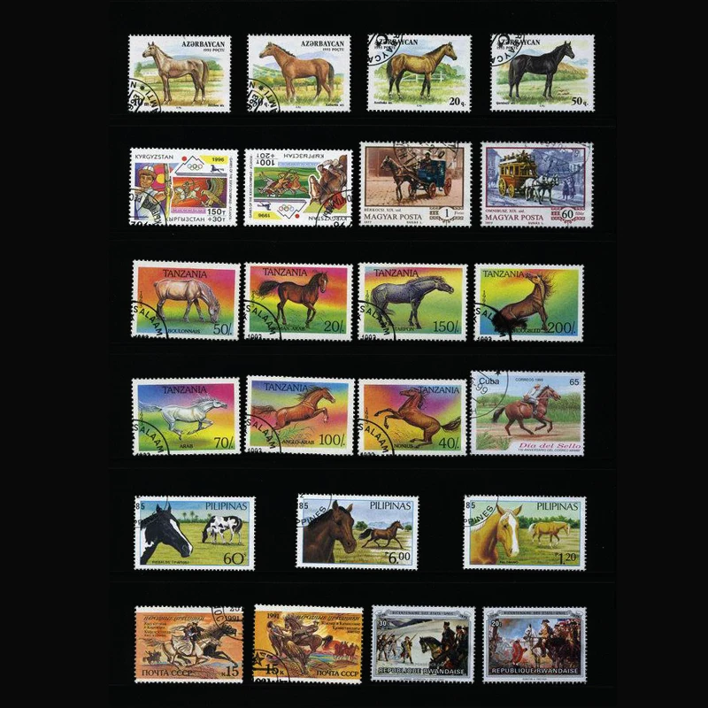 Horse 100 шт./лот по всему миру неиспользованные почтовые марки с почтовой маркой для