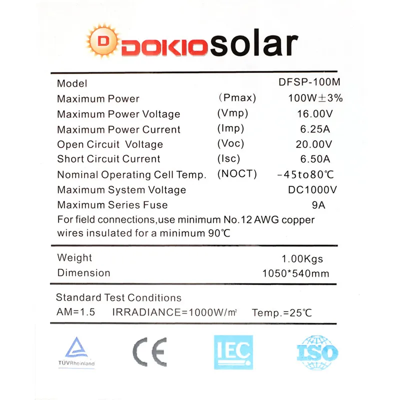 Dokio 12V 100 Вт 1/2/3/4/6/8/10 шт. монокристаллическая гнущаяся Панели солнечные 300 Вт Панель на солнечных батареях для автомобиля/лодки/дома/RV 32 клетки 200W 1000W