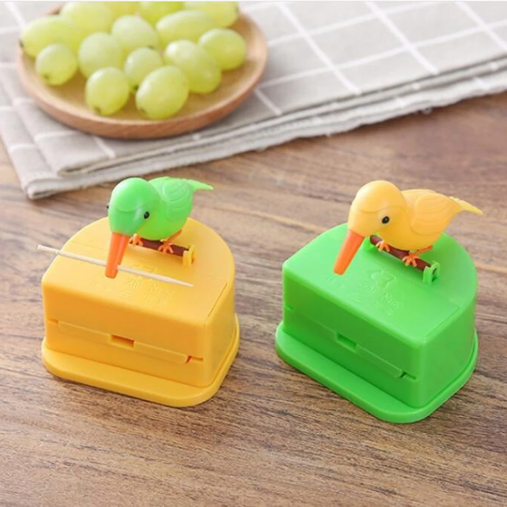 1pc Automatic Toothpick Dispenser Cartoon Hummingbird Holders for Restaurant Home Table Over Decoration Supplies | Дом и сад