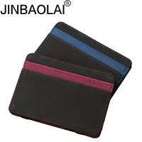 jinbaolai wallet magic credit card holder mini slim purse genuine leather men wallets 100pcslot