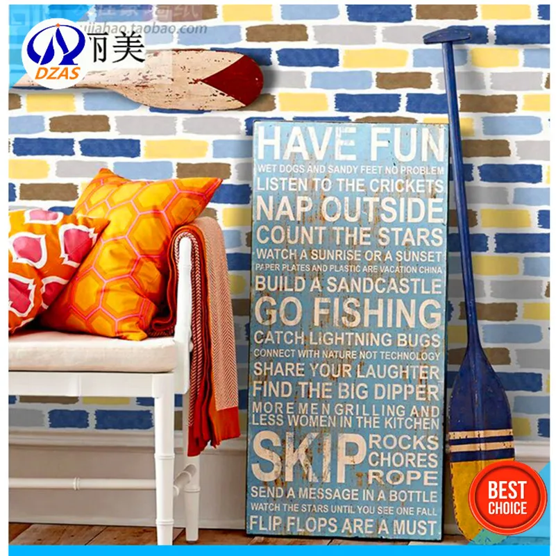 Обои с цветным рисунком кирпича водонепроницаемые обои из искусственного для