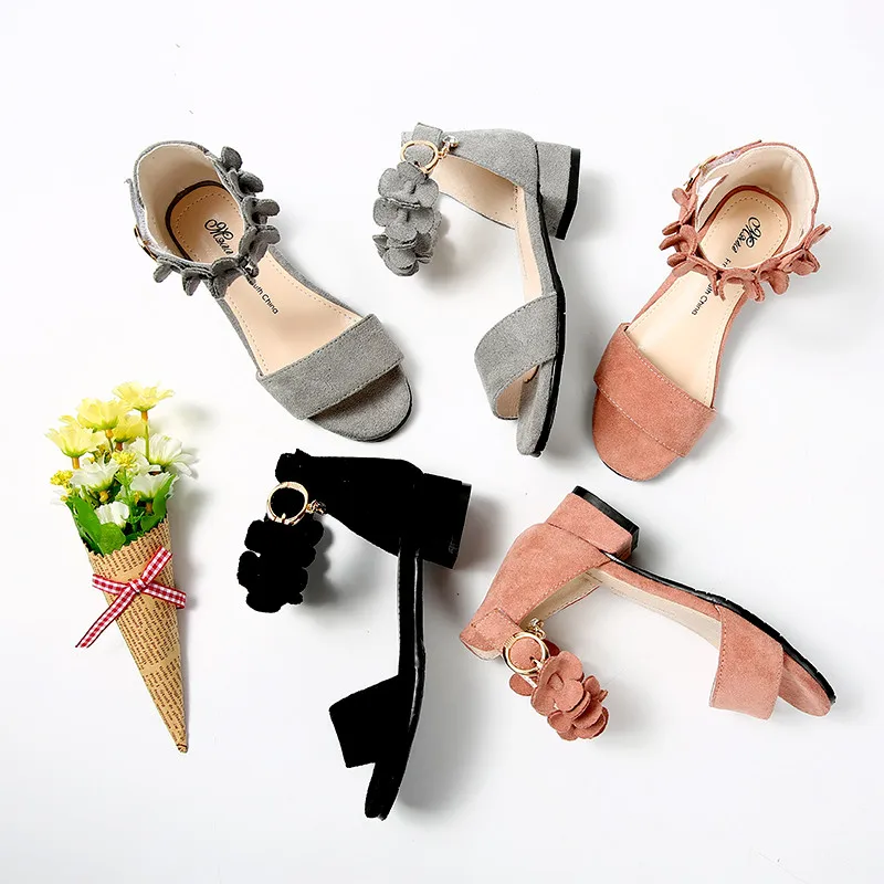 Gamlon/Босоножки на низком каблуке для девочек обувь принцессы Новинка 2017 года