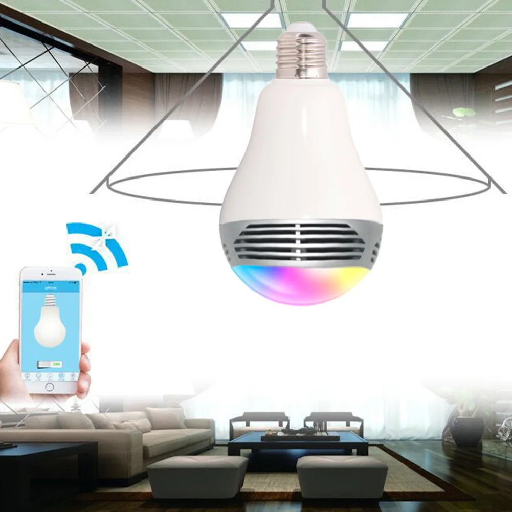 E27 Bluetooth4.0 Управление Smart Музыка Аудио Динамик светодиодный RGB Цвет