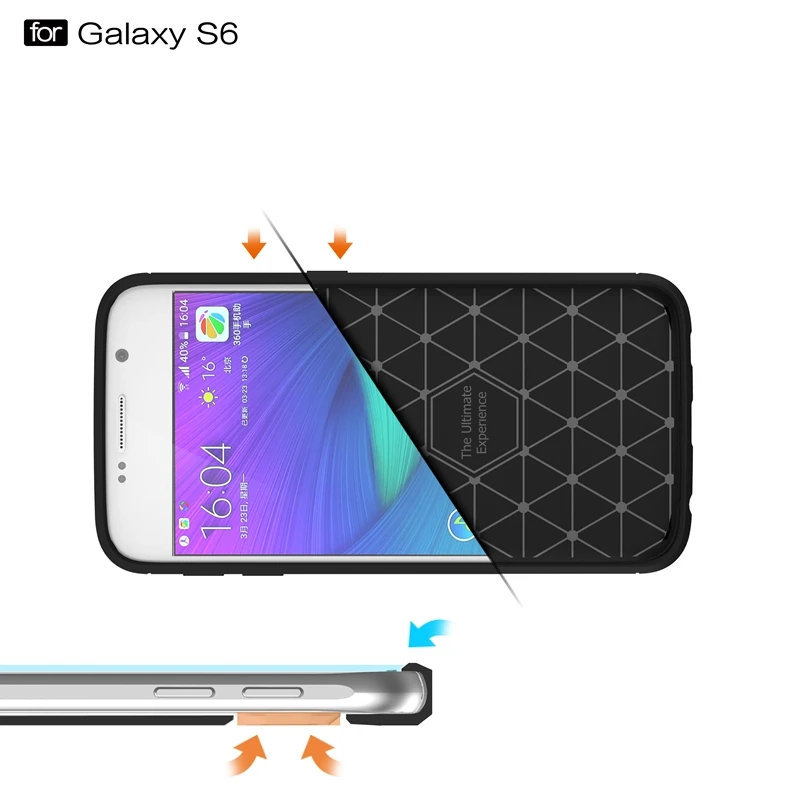 Для Samsung Galaxy S6 G9200 G920F чехол из углеродного волокна Тонкий Прочный Гибридный