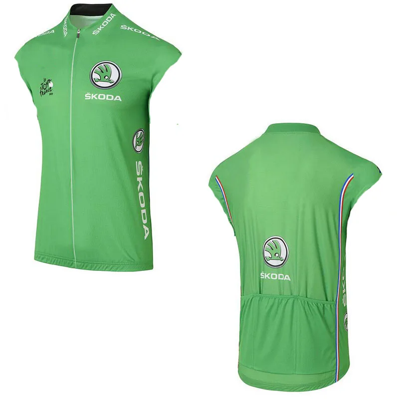 Акция Популярные 2017 Тур Франция езда на велосипеде Джерси без рукавов Майо