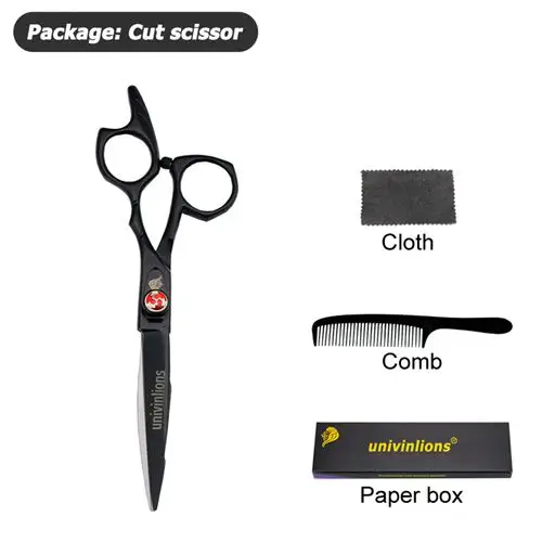 1 cutting scissors Univinlions 6 дюймов Профессиональные Парикмахерские ножницы Япония 440C стрижка ножницы филировочные ножницы Высокое Качество Машинка для стрижки волос набор - Цвет: 1 cutting scissors