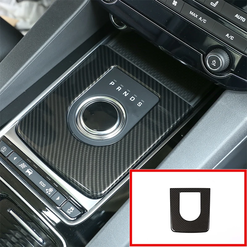 

For Jaguar F-Pace X761 XE X760 XF X260 2016-2019 Car ABS Central Console Gear Shift Frame Cover Trim Carbon Fiber Accessories