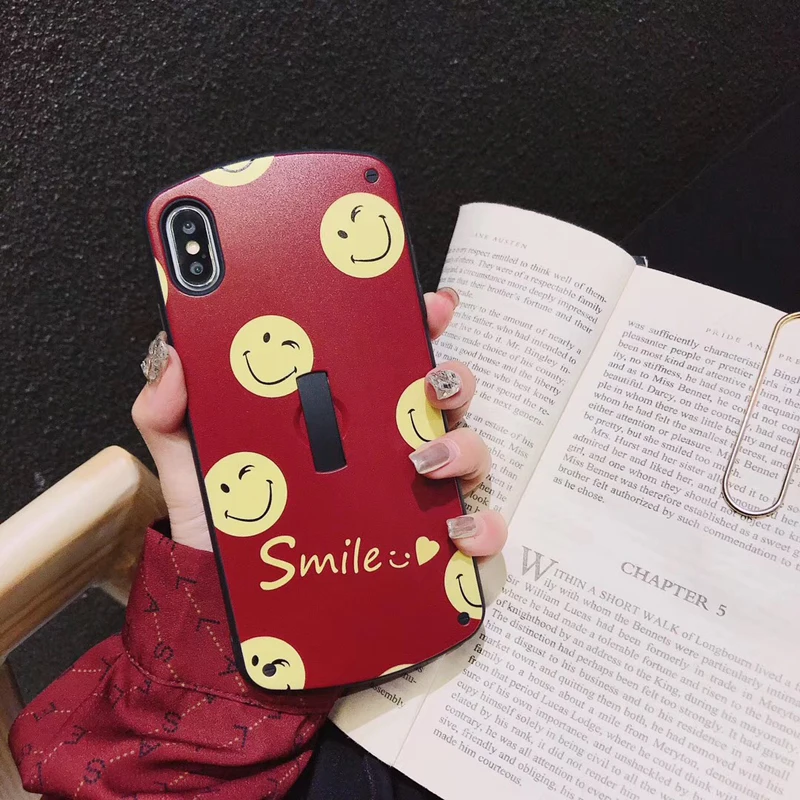 Силиконовый чехол с улыбающимся лицом для iphone X XS MAX XR скрытый чехол-подставка 6 7