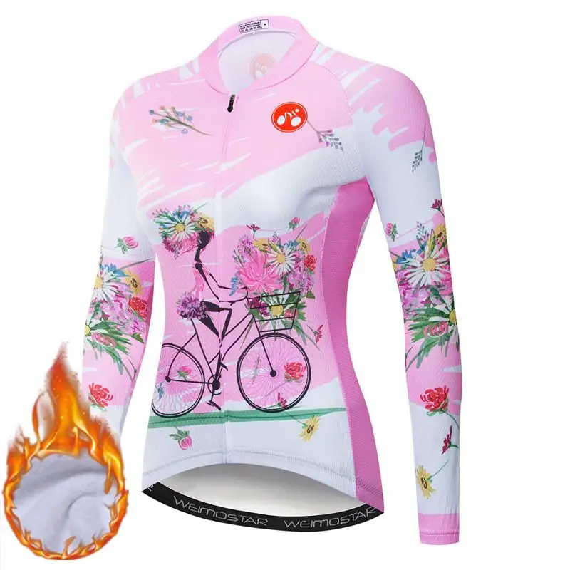 Color 11 Weimostar, зимняя, длинный рукав, для женщин, для велоспорта, Джерси, MTB, для шоссейного велосипеда, термальная куртка, профессиональная команда, женская одежда для велоспорта, велосипедная рубашка - Цвет: Color 11