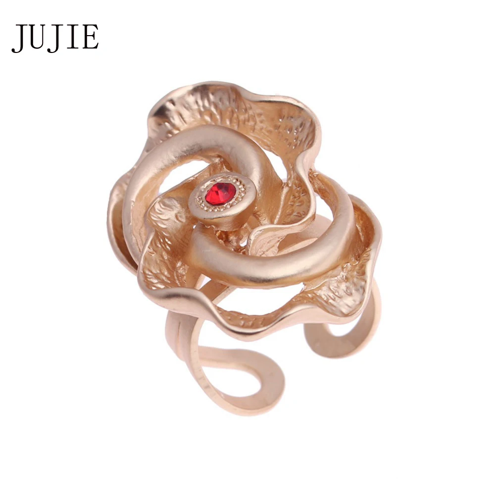 Свадебные кольца JUJIE в форме цветка с кристаллами|rings for women 2016|crystal ringrings mann |