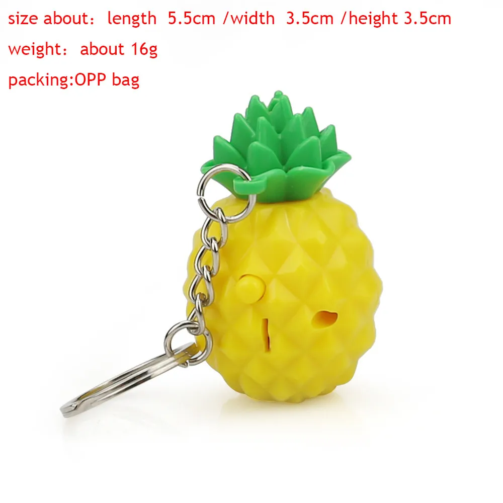 Автомобиль Стайлинг милый мультфильм брелок в виде ананаса со светодиодный
