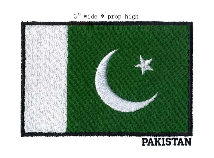 Пакистанские нашивки с вышивкой в виде флага шириной 3 дюйма для пересылки глажки