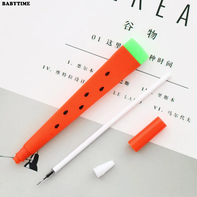 3 pcs/lot Cool Watermelon Gel Pen Signature Escolar Papelaria School Office Supply Promotional Gift | Канцтовары для офиса и
