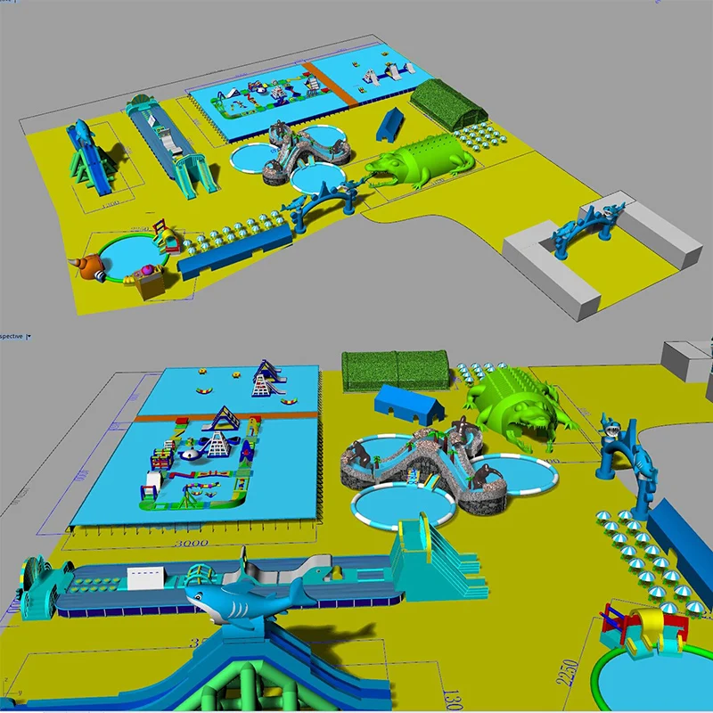 Надувной аквапарк на заказ большой мобильный для отдыха|Водные горки| |