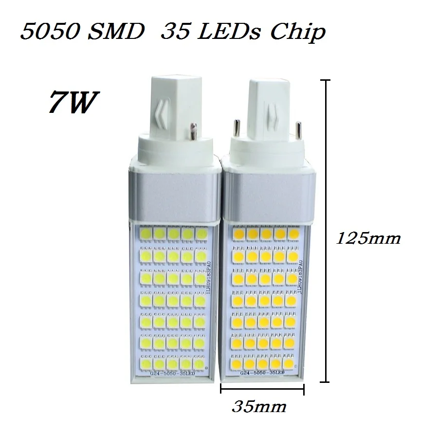 Лампада G23 G24 E27 5W 7W 9W 11W 13W 15W 85V 265V/AC горизонтальная штепсельная лампа SMD5050 Bombillas
