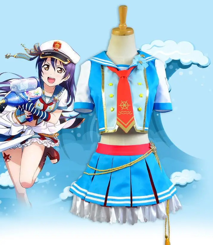Косплей японское аниме LoveLive!Sonoda Umi navy Пробуждение 11 шт. Cos Одежда| |