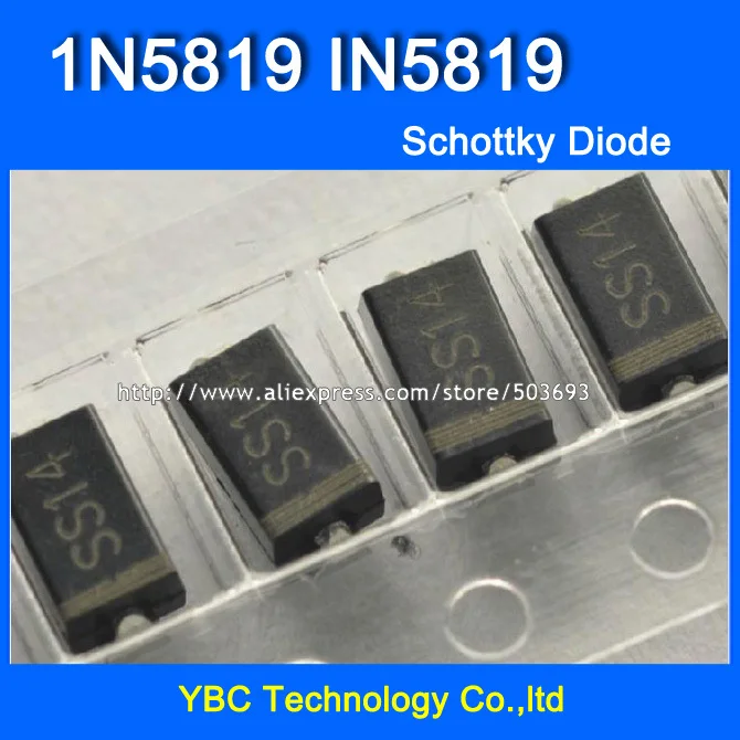 Диод Шоттки 500 шт./лот 1А/40В 1N5819 IN5819 SS14 SMA SMD|ss14|schottky diode circuitin5819 schottky |