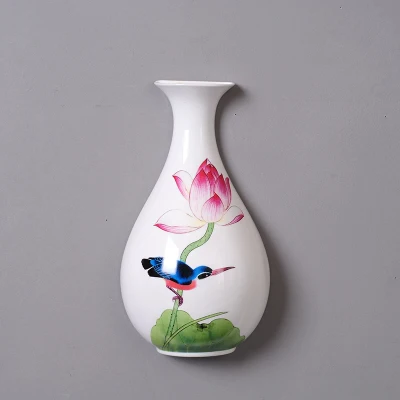 Lotus ceramics декоративные тарелки настенные украшения китайская Декоративная посуда ремесла домашний ТВ фон настенные Подвески - Цвет: vase plate