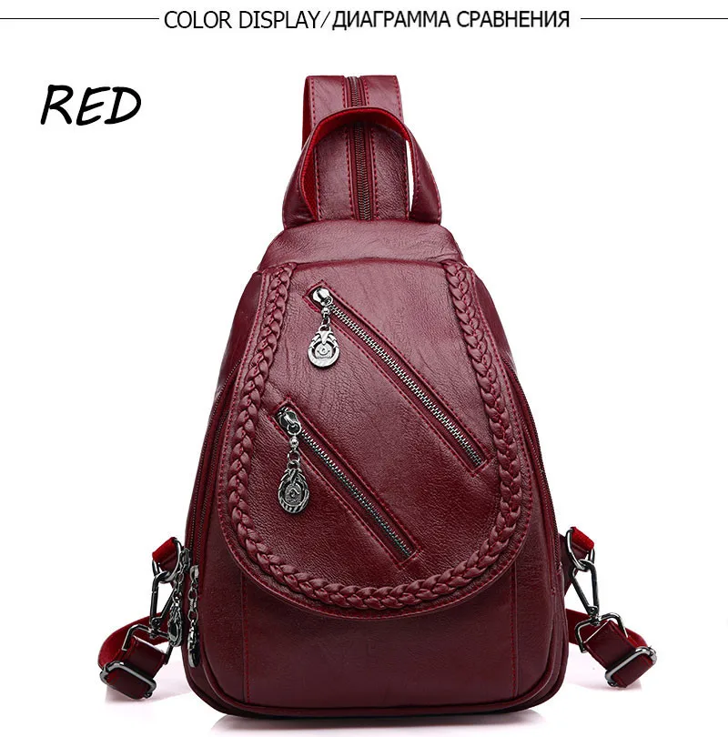 Женские кожаные рюкзаки из искусственной кожи на молнии Mochila Escolar школьные для