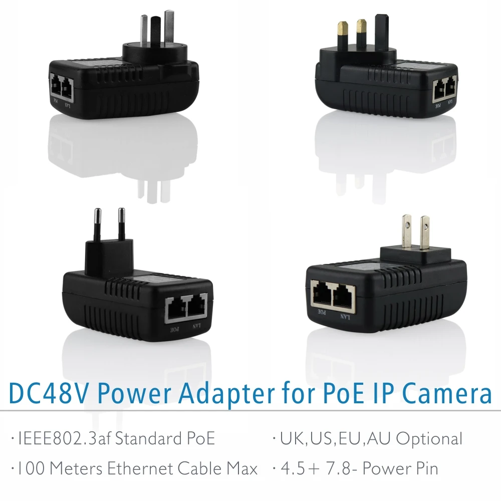 Настенный Инжектор POE doerguin с 48 в блок питания через Ethernet для ip-камеры Hikvision Dahua