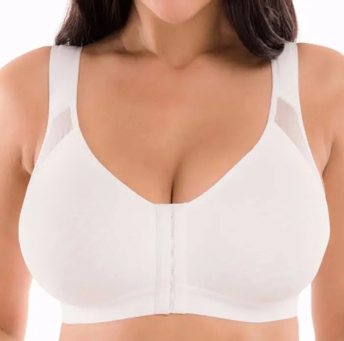 Comfortable Women's Full Coverage Non-padded Underwear Front Closure Back Support Posture Wireless Bra | Женская одежда