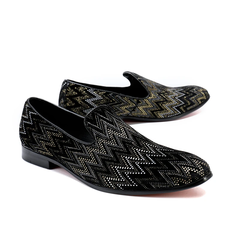 

Christia Bella Cool Mens Italian Leather Dress Shoes Mens Moccasin Slippers Prom Shoes Rubber Soles Mens Loafers Smoking Shoes