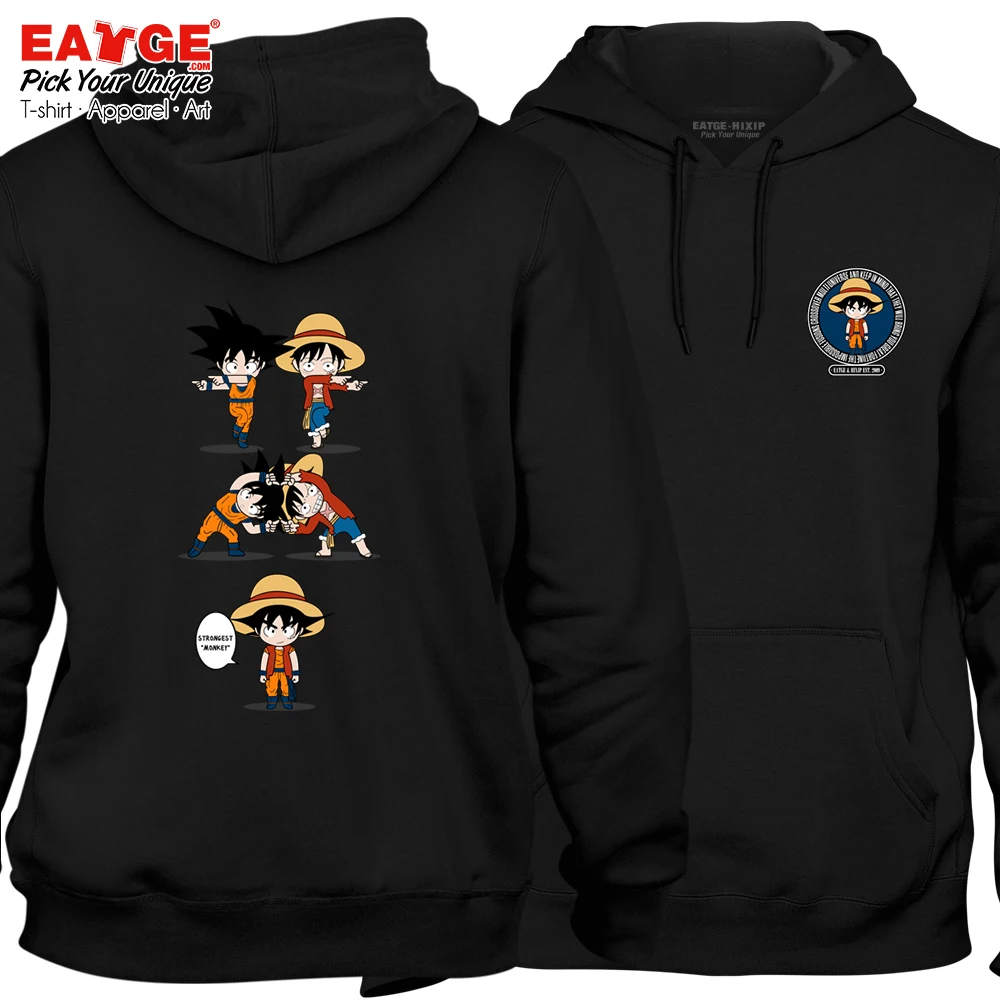 Сильнейшие аниме обезьяна толстовки Dragon Ball Гоку кроссовер одна деталь Луффи флис