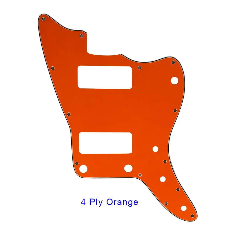 4Ply Orange Pleroo гитарные части-для нас нет верхнего управления Jazzmaster Стиль гитары накладки с P90 звукосниматели царапины пластины Замена - Цвет: 4Ply Orange