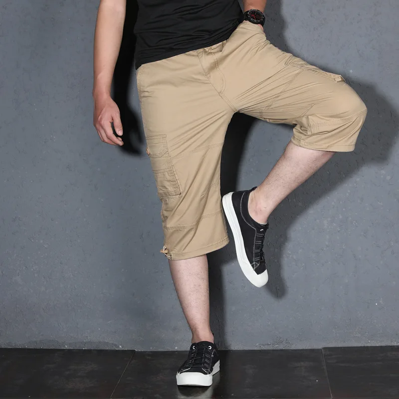 Новинка 2019 летние мужские мешковатые шорты карго с множеством карманов на молнии
