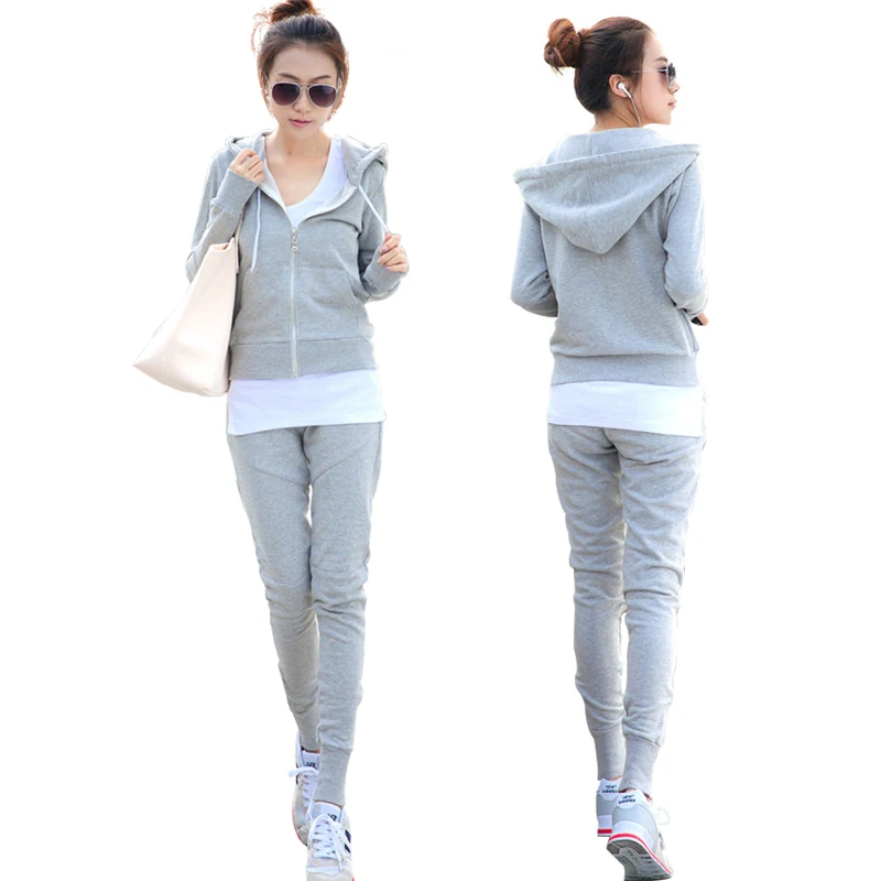 Женский спортивный костюм футболка с длинным рукавом + куртка брюки комплект из 3