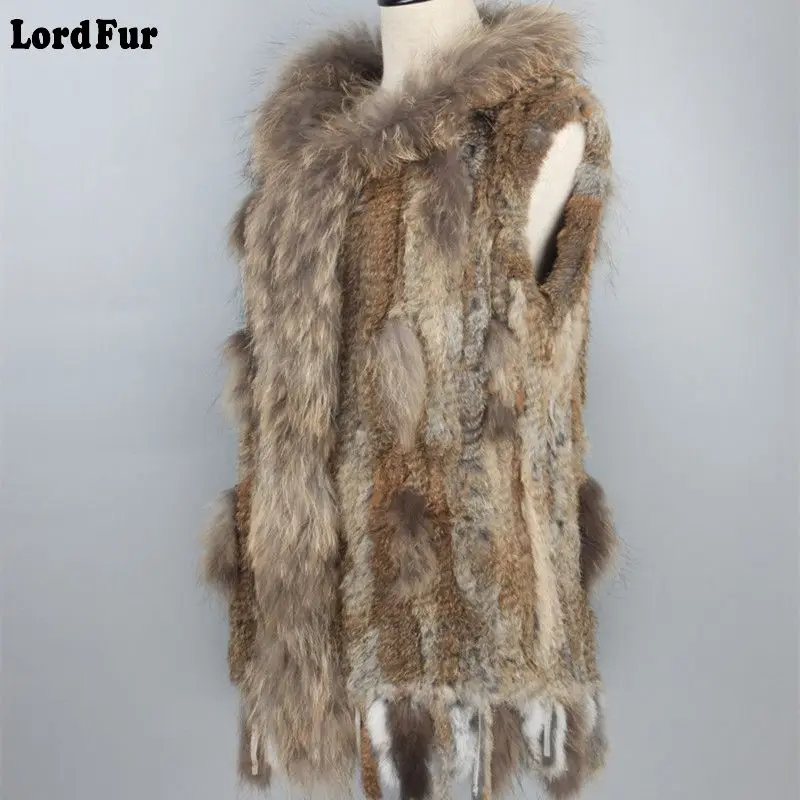 (TopFurMall) женский модный жилет из натурального кроличьего меха с капюшоном и