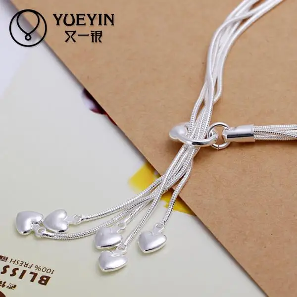 Hot Selling Wholesale Silver Plated Tassel Charm Bracelet &amp Bangles Crystal Chunky Chain for Women |
