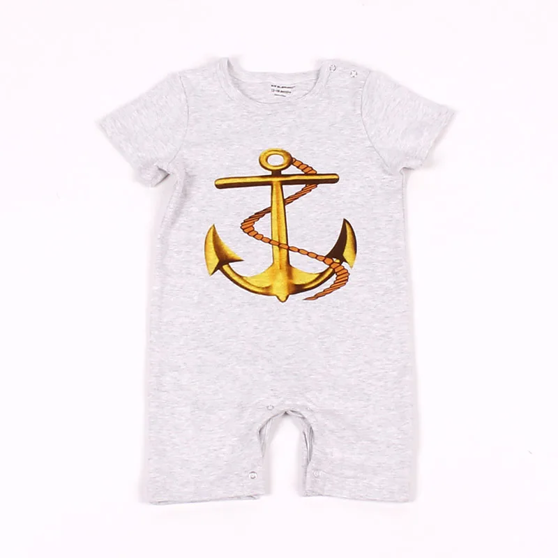 Летние Стиль для маленьких мальчиков Новый Детский комбинезон новорожденных