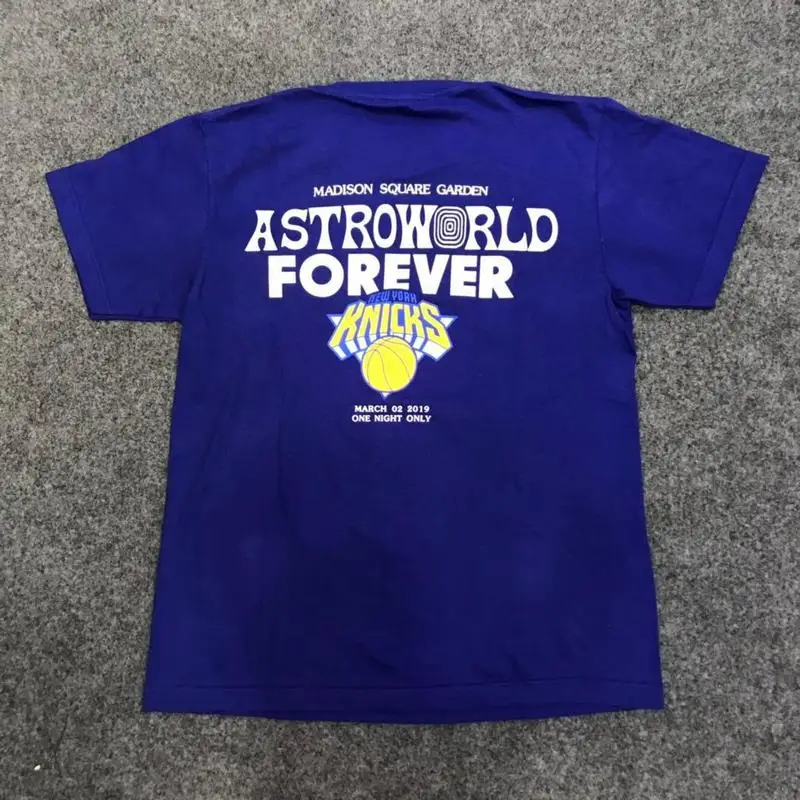 19SS ASTROWORLD Трэвиса Скотта MSG FOREVER TEE Нью-Йорк НИКС Astroworld футболка уличная одежда хип-хоп Astroworld футболка для мужчин и женщин
