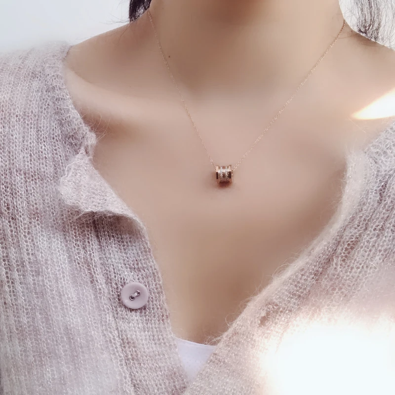 Новое поступление цилиндрическая подвеска YUN RUO цвета розового золота с