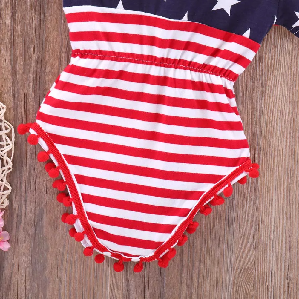 

Summer Baby Rompers + Headband Stars Striped Newborn Infant Jumpsuits Short Sleeve Boy Girl Suit AN88
