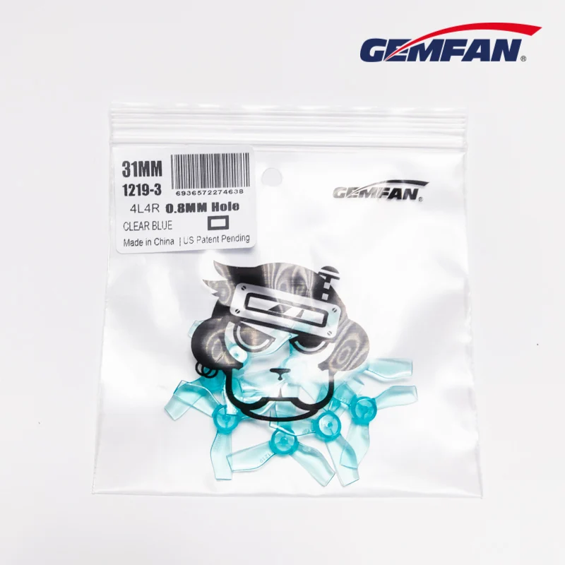 4 пары GEMFAN 1219 31 мм 0 8 1 отверстие 3 Лопасти пропеллер PC Props CW CCW Для 0703 1103 RC Дрон FPV
