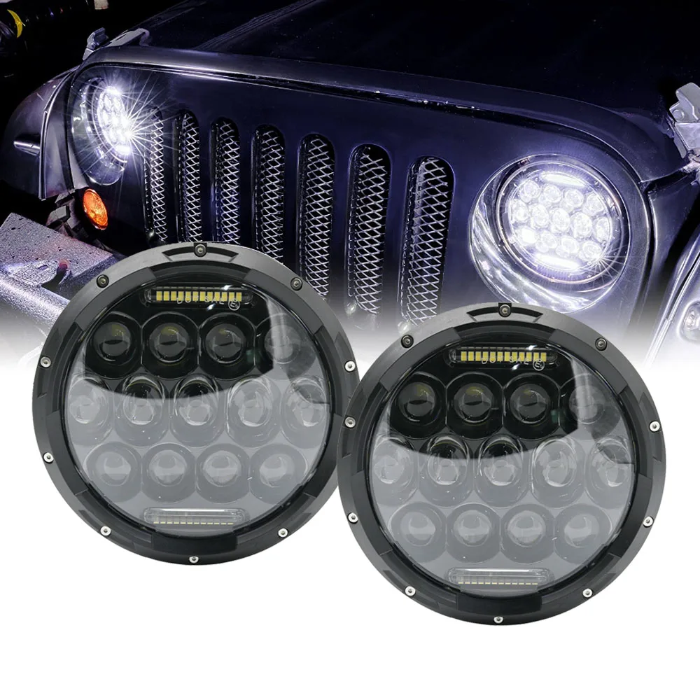 2X7 дюймов круглый светодиодный прожектор для Jeep Wrangler JK TJ LJ lada niva 4x4 suzuki samurai Hummer H1 H2