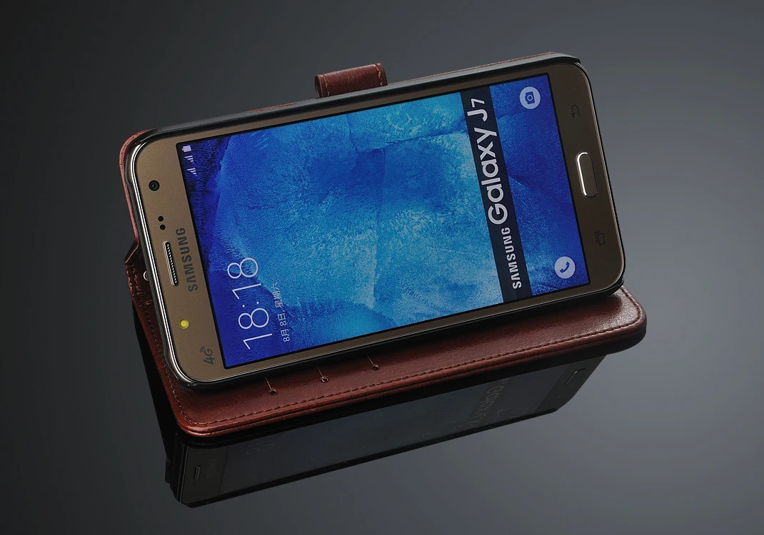 Чехол с держателем для карт Samsung Galaxy J7 2016 J710F J710 кожаный чехол бумажник откидной