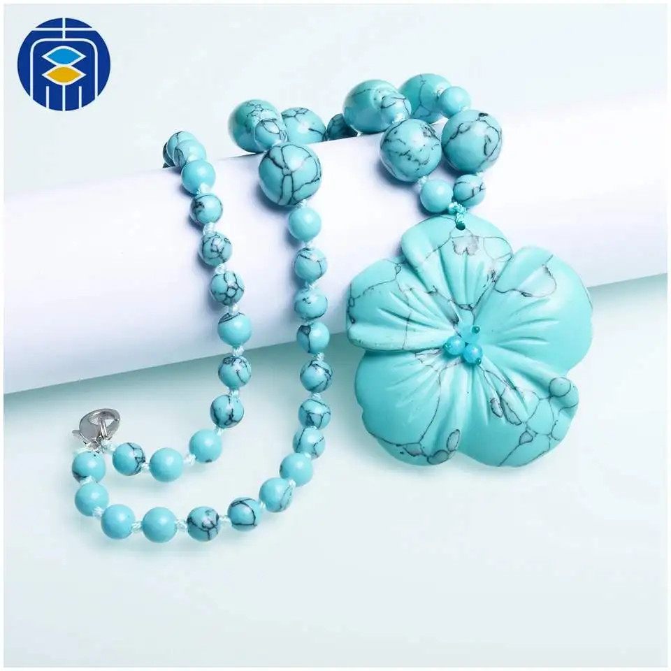 N-D018 Turquoise JuleeCrystal женское эффектное ожерелье с натуральными камнями цветы кулон ожерелье модное ожерелье с камнями - Окраска металла: N-D018 Turquoise