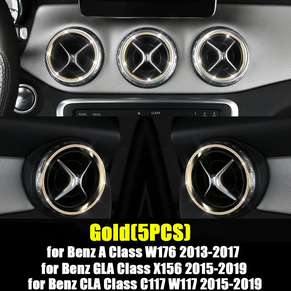 3 вида цветов для Mercedes Benz CLA GLA класс C117 W117 X156 W176 Автомобильная Центральная приборная панель кондиционер вентиляционное отверстие кольцо выхода крышка отделка