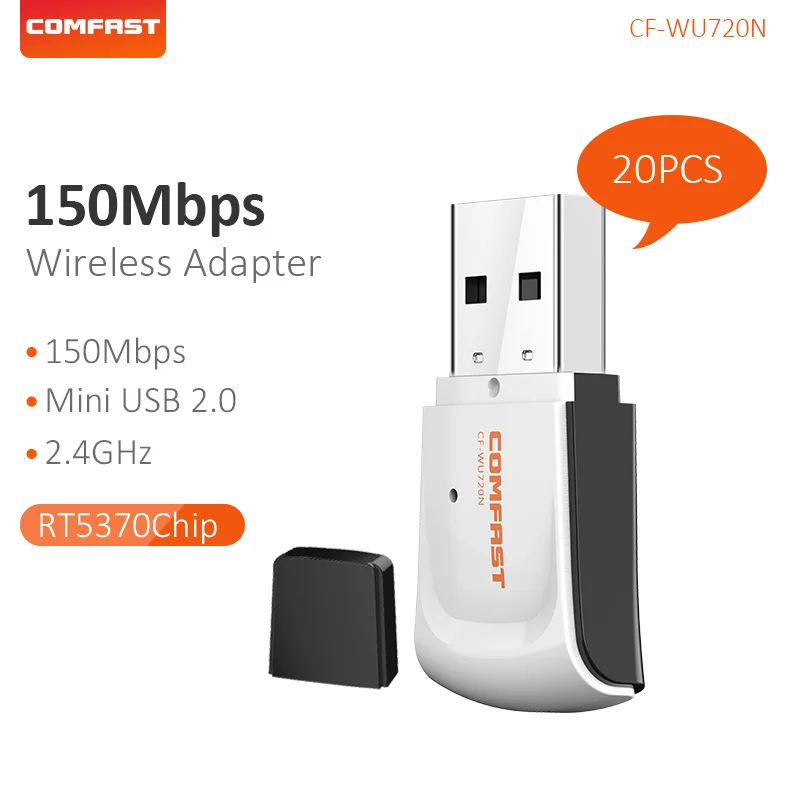 20 шт. Comfast 150 Мбит/с Wifi приемник сетевая карта чипсет Ralink RT5370 передатчик ключ