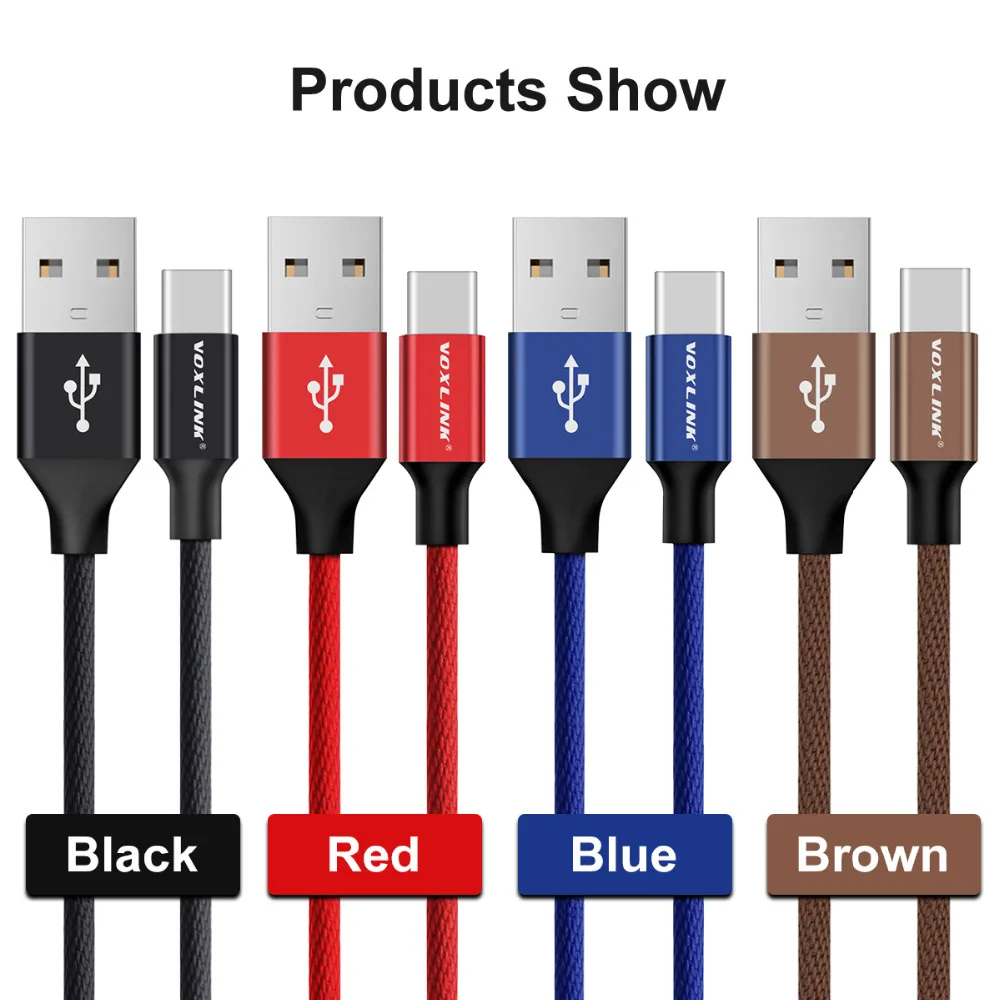 VOXLINK 2.4A usb type C кабель для xiaomi redmi note 7 Мобильный телефон Быстрая зарядка кабель для samsung Galaxy S9 S8 Plus USB шнур