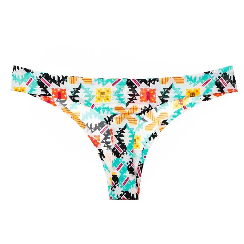 5 шт./лот сексуальные стринги с низкой посадкой модный принт женское нижнее белье