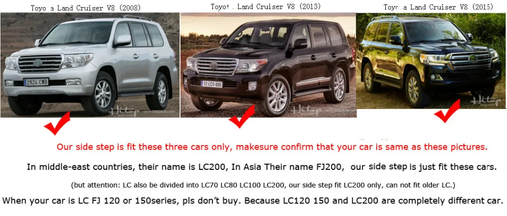 Боковая подножка для Toyota Land Cruiser 200 V8 LC 200 LC200 FJ200 2008-, серебристый или черный, гарантия качества