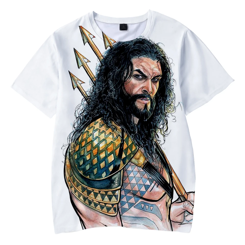Детские футболки с 3D принтом Aquaman летние модные коротким рукавом 2018 лидер продаж